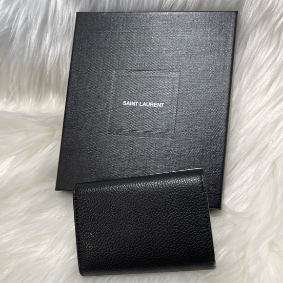 ☀️☀️SOLD☀️☀️YSL Saint Laurent NEW small wallet black and white/grey tone.AMAZING - Picture 3 of 5